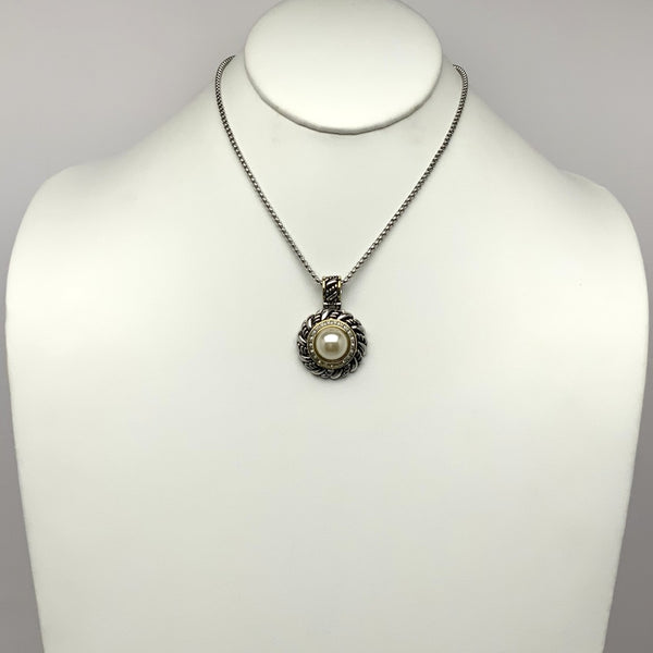 CZ Design Pearl Pendent Necklace