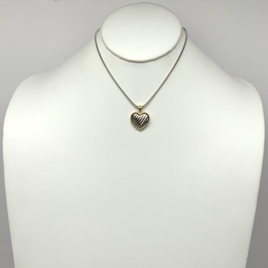 Ribbed Heart Designer Necklace