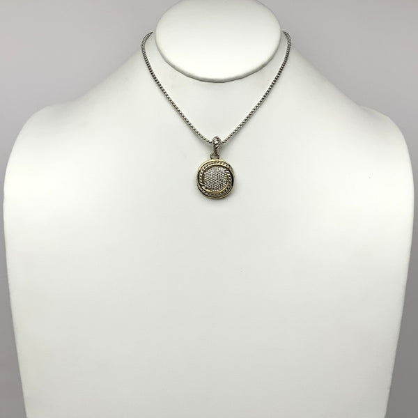 Cubic Zirconia Round Square Swirl Necklace