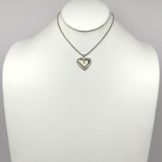 Cubic Zirconia Heart Knot Necklace