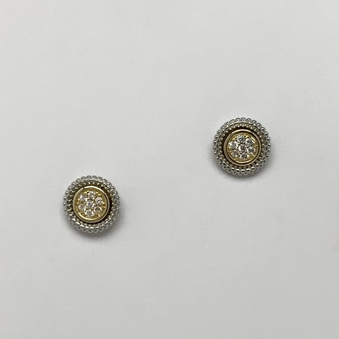 Circle CZ Stud Earrings
