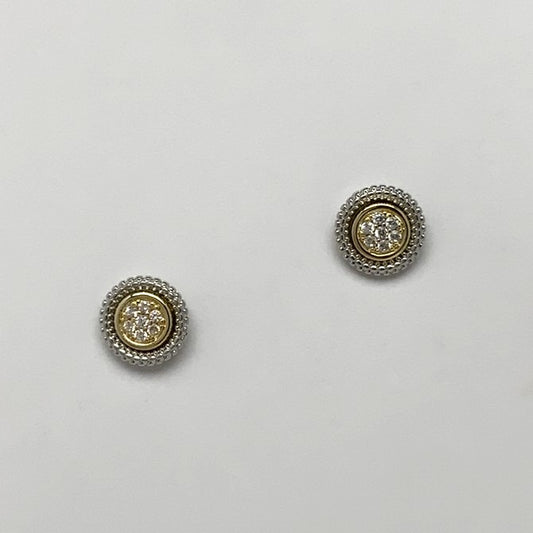 Circle CZ Stud Earrings
