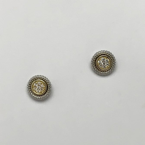 Circle CZ Stud Earrings