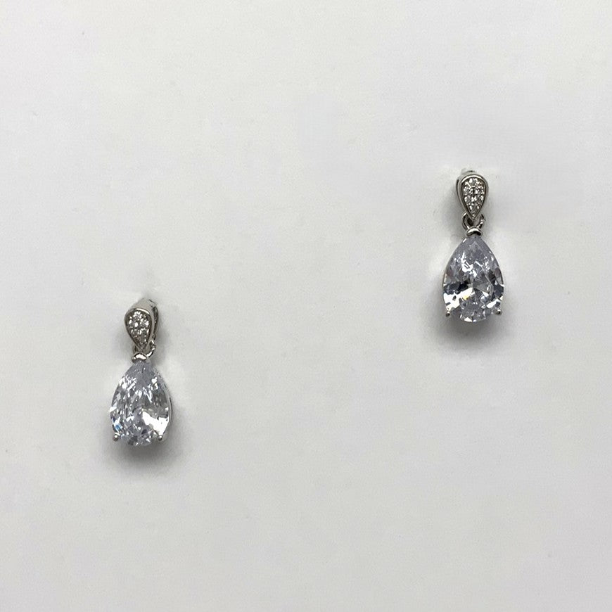 Teardrop CZ Crystal Earrings