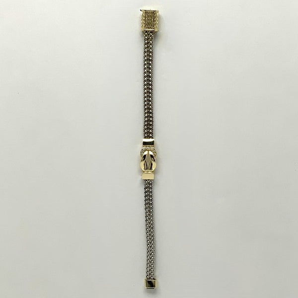 CZ Knot Wheat Chain Magnetic Bracelet