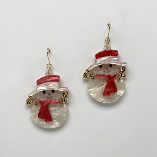 Layered Lucite Snowman Earring