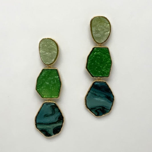 Abstract Cut Lucite Drop Earrings