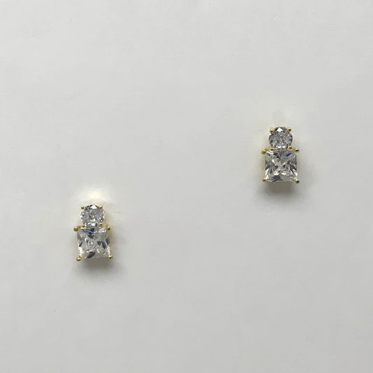 Circle Square Crystal Cut Earrings