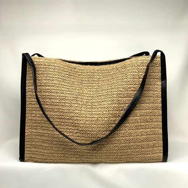 Large Crocheted Twine Canvas Handbag (AC-114)