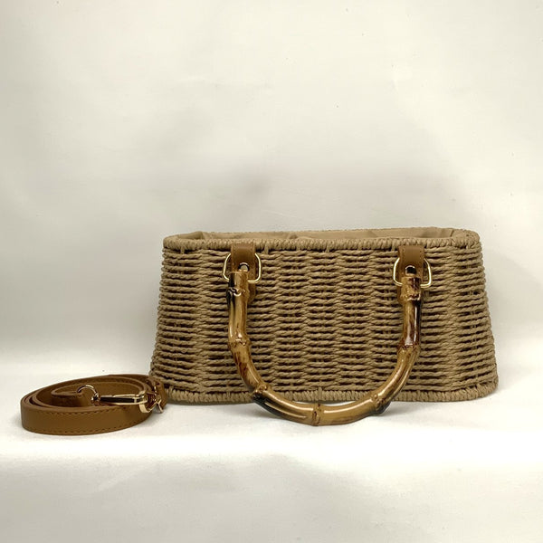 Basket Twine Bamboo Handle Handbag (AC-111)