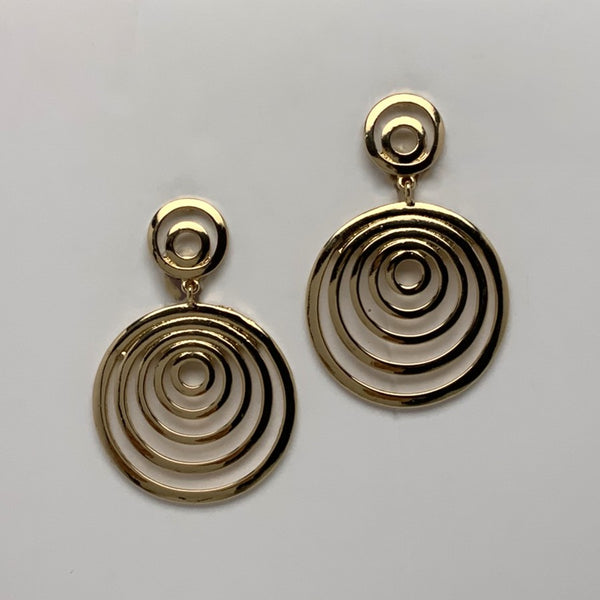 Spiral Circle Drop Clip Earrings