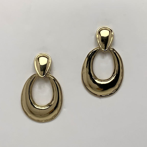 Oval Cut Drop Clip Earrings