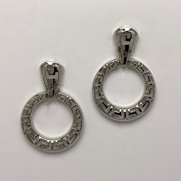 Meander Pattern Clip On Earrings