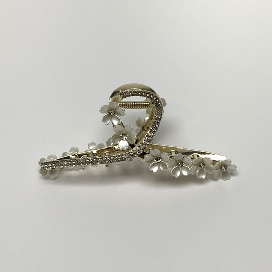 Flower Crystal Twist Hair Claw Clip