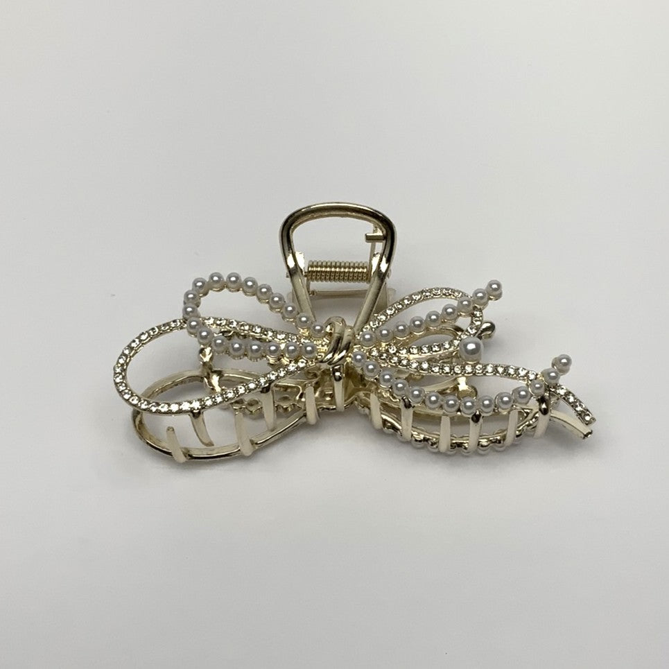 Bow Pearl Hair Claw Clip