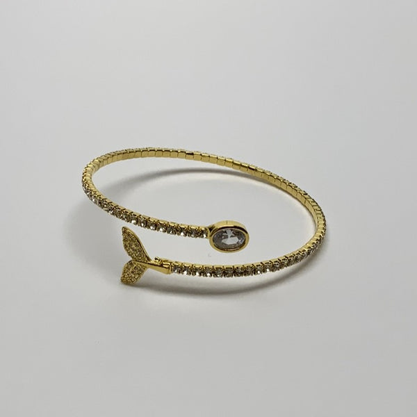 Dolphin Tail Crystal Wrap Bracelet