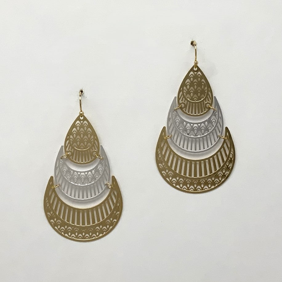 Teardrop Line Print Dangle Earrings