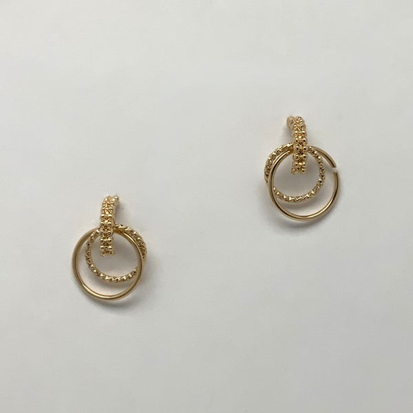 Ribbed Smooth Circle Earrings