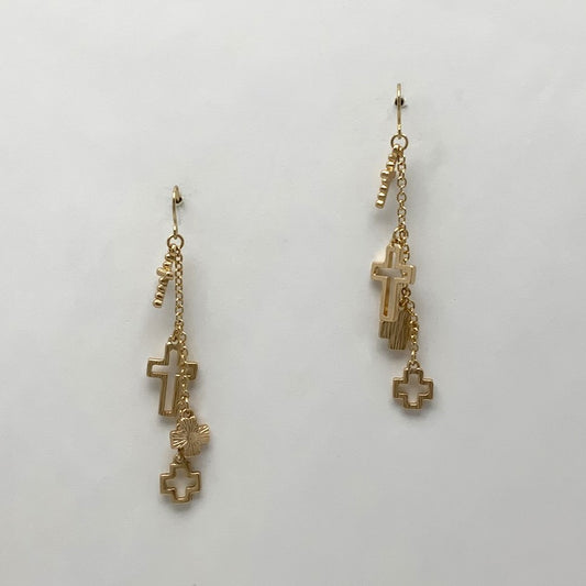 Cross Charm Dangle Earrings