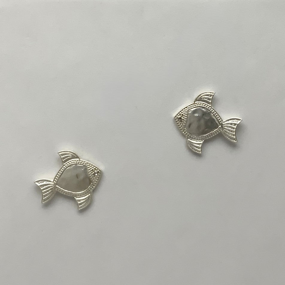 Textured Fish Earrings