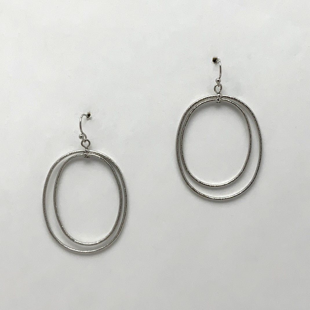 Two Oval Dangle Earrings