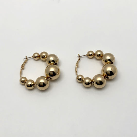 Shiny Beaded Hoop Earrings