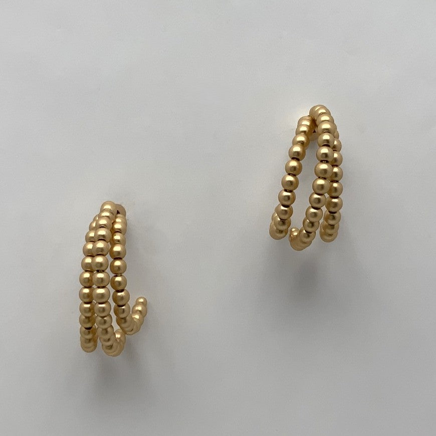 Beaded Half Hoop Earrings