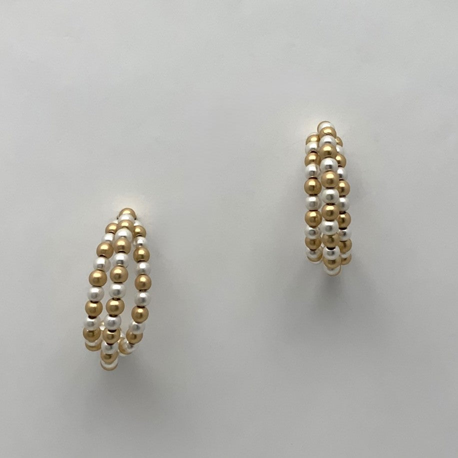 Beaded Half Hoop Earrings