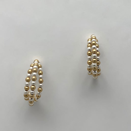 Beaded Half Hoop Earrings