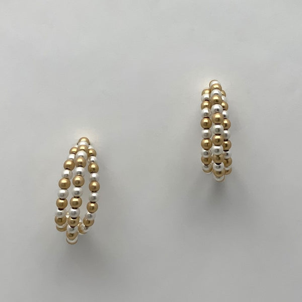 Beaded Half Hoop Earrings