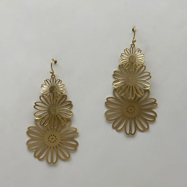 Matte Descending Flower Dangle Earrings