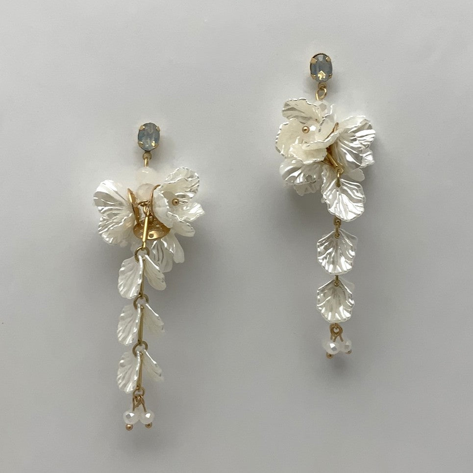 Pearlescent Ethereal Flower Dangle Earrings