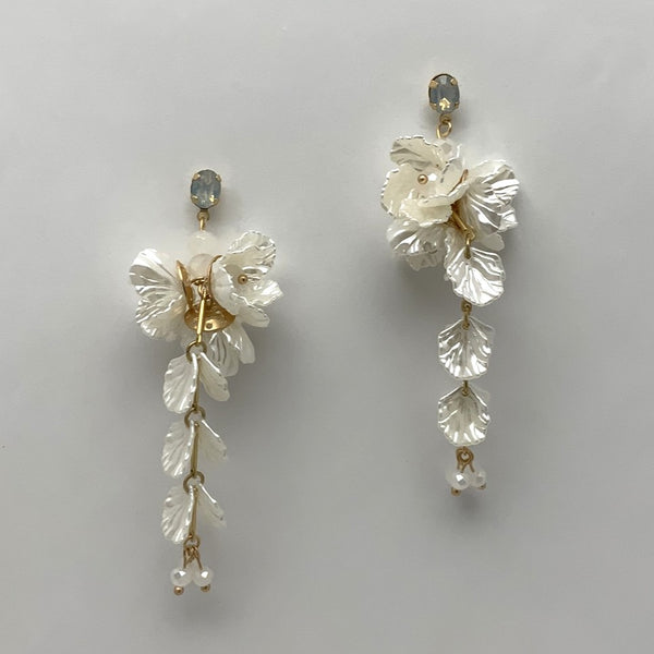 Pearlescent Ethereal Flower Dangle Earrings