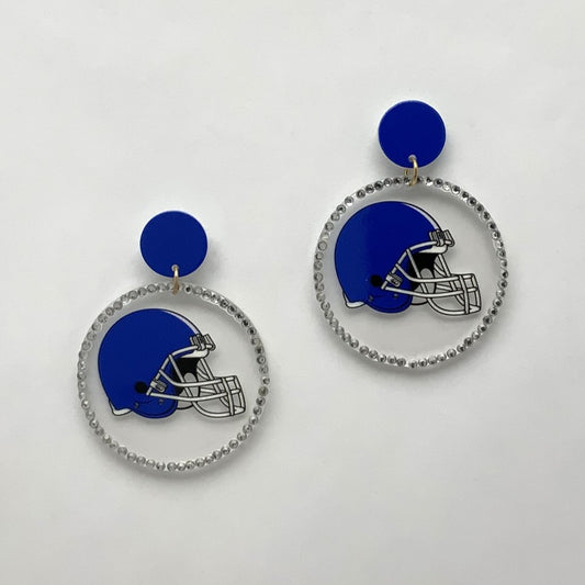 Football Helmet Rhinestone Acrylic Earrings
