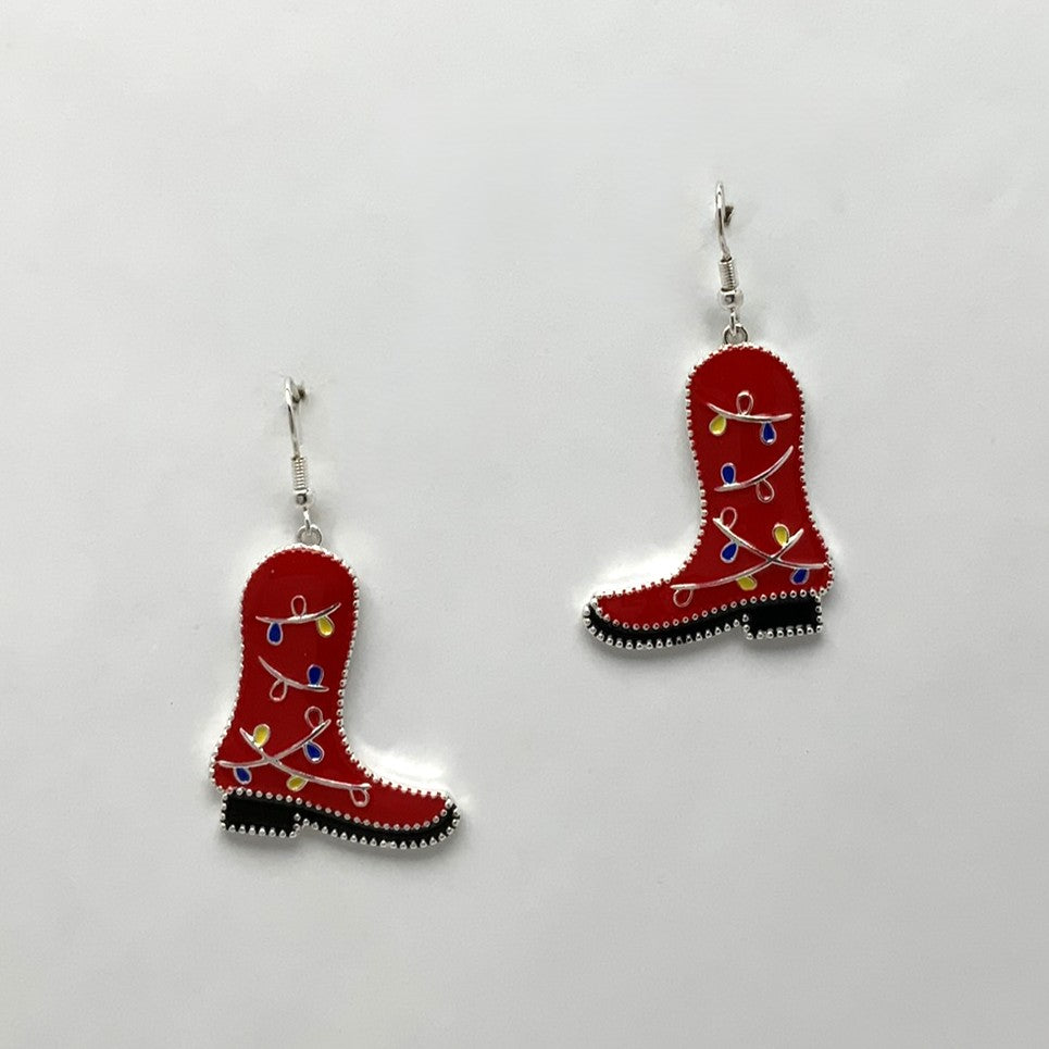 Christmas Light Boot Earrings