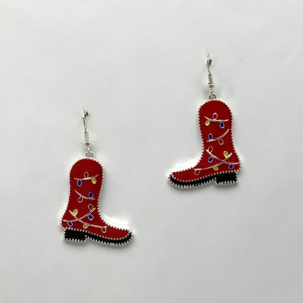 Christmas Light Boot Earrings