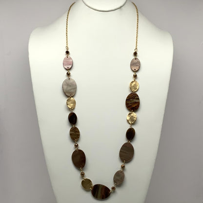 Long Flat Lucite Crystal Necklace