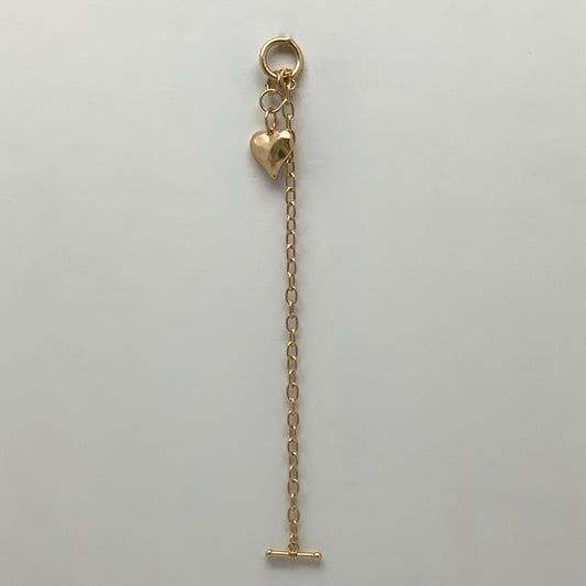 Heart Charm Chain Toggle Clasp Bracelet