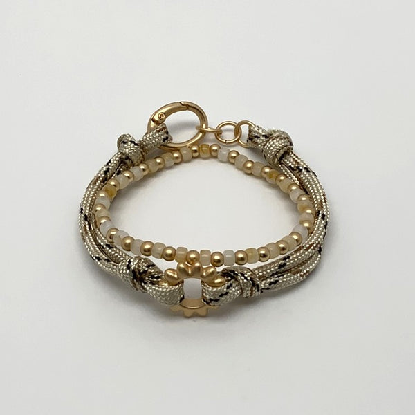 Cord Beaded Clasp Sun Ring Bracelet