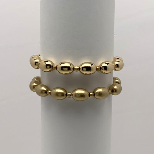 Shiny Matte Beaded Bracelet Set