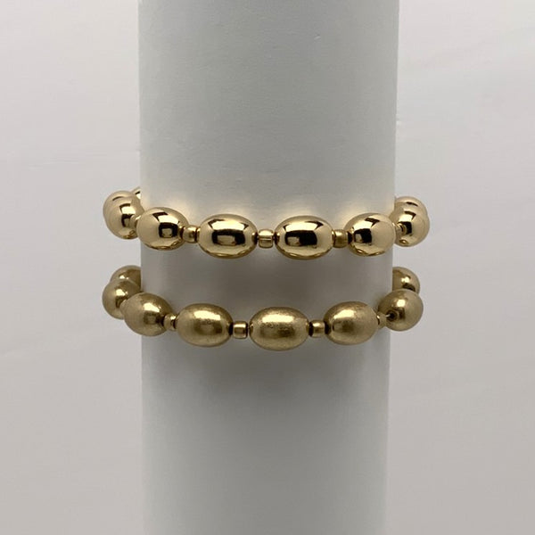 Shiny Matte Beaded Bracelet Set