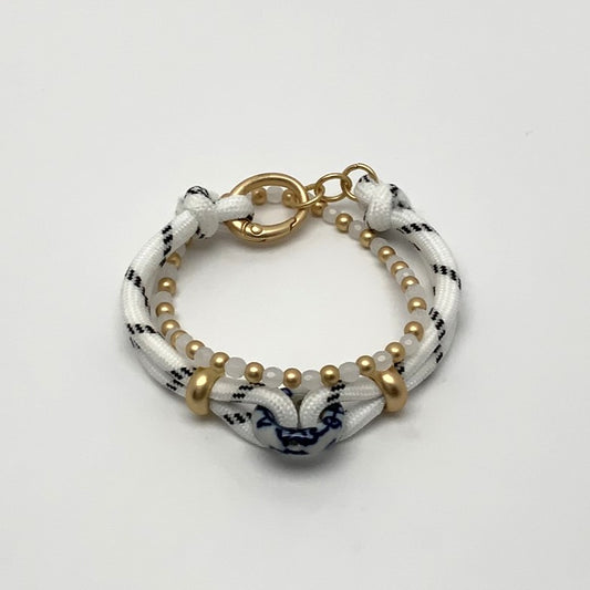 Cord Beaded Clasp Delftware Ring Bracelet