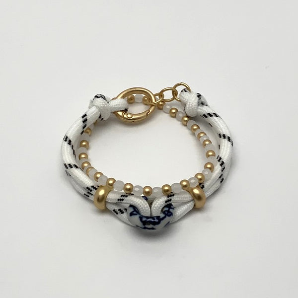 Cord Beaded Clasp Delftware Ring Bracelet