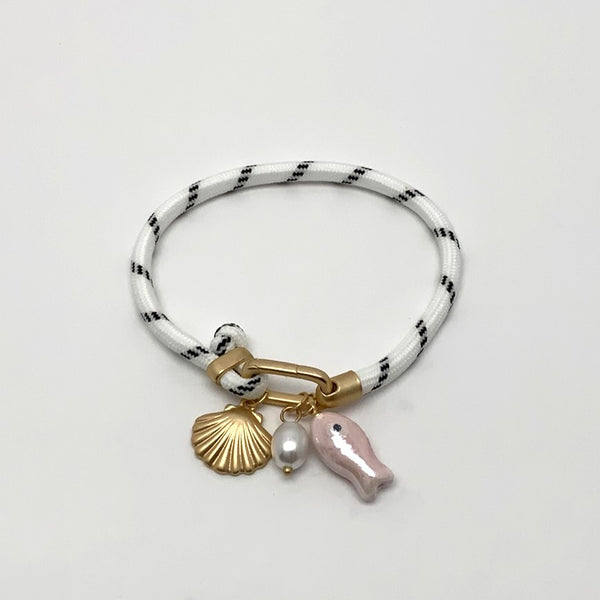Cord Clasp Sealife Charm Bracelet