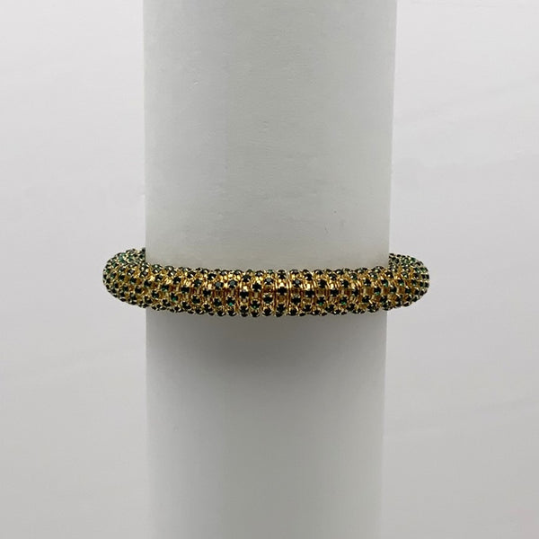 Thick Crystal Coil Bracelet