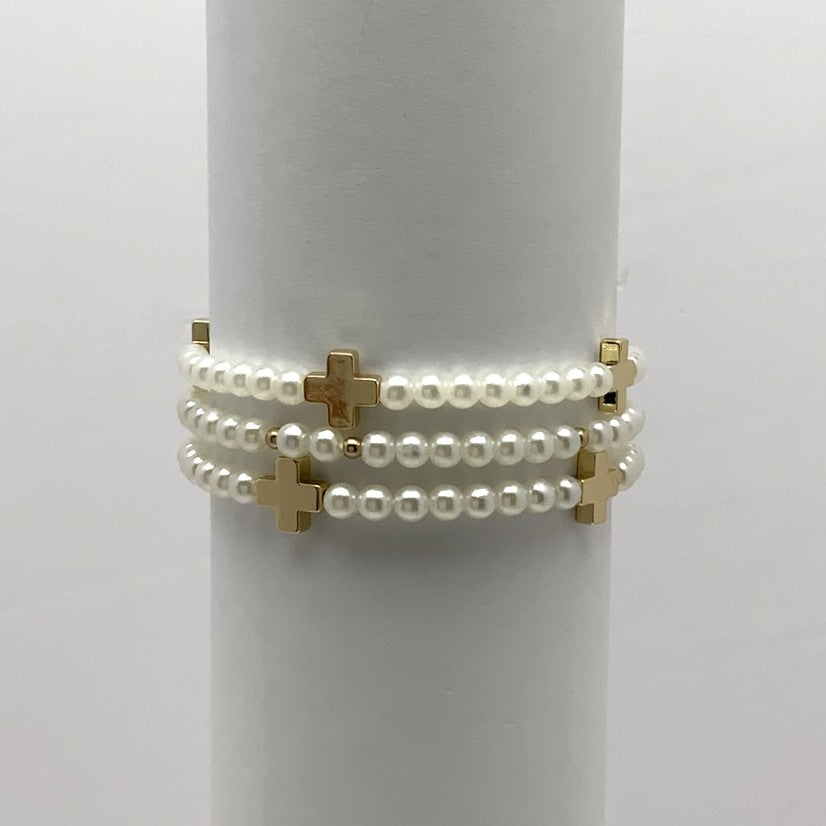 Beaded Cross Bracelet Set