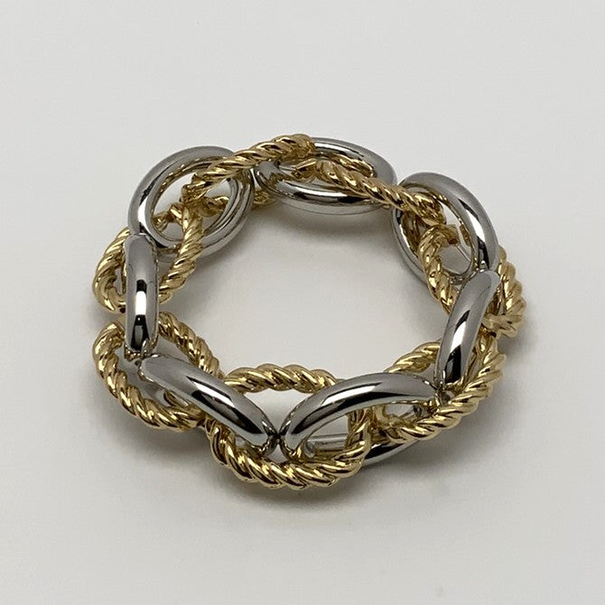 Thick Designer Look Chain Link Stretch Bracelet
