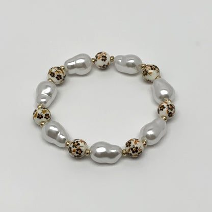 Tiny Flower Print Pearlescent Bracelet