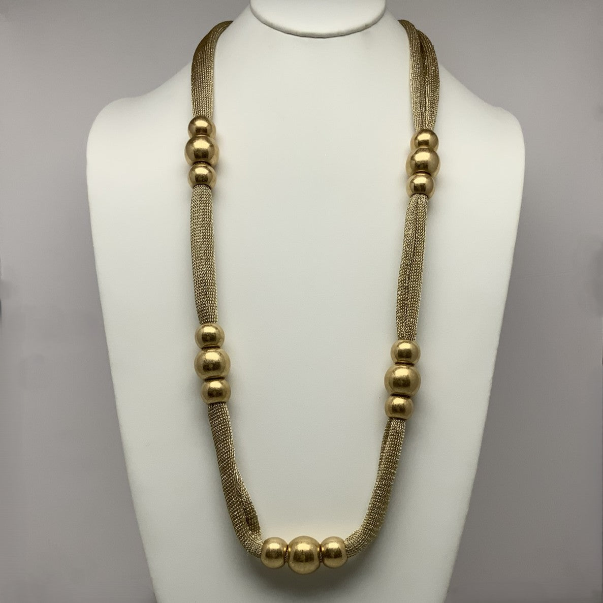 Long Mesh Beaded Necklace