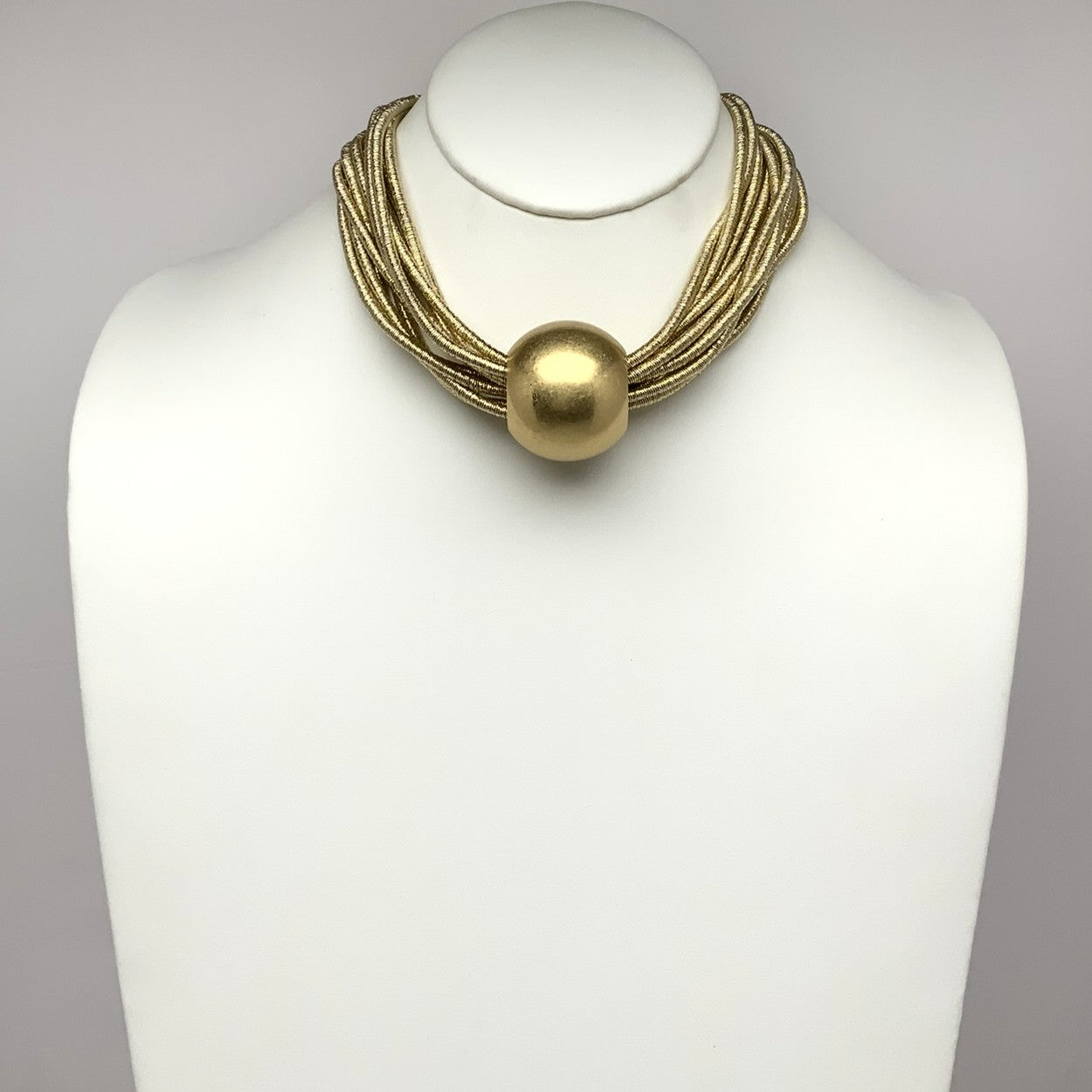 Layered Cord Bead Center Necklace